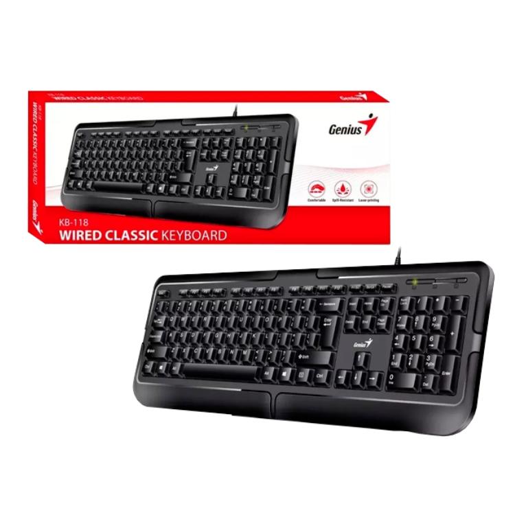 TECLADO GENIUS KB-118 BLACK USB SP CB