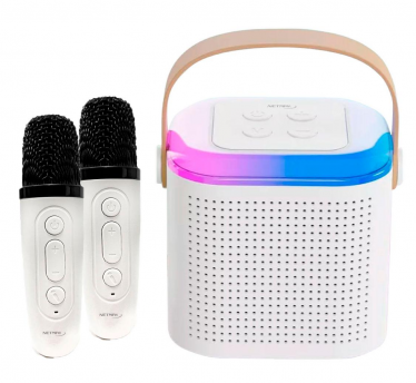 MINI PARLANTE KARAOKE LUMINOSO + MIC X2 - INCLUYE EFECTOS DE VOZ