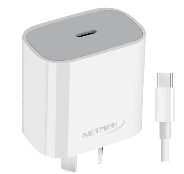 CARGADOR USB-C PD 20W CARGA RAPIDA - INCLUYE CABLE TIPO C