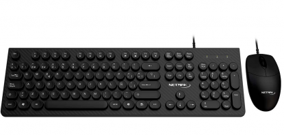 COMBO TECLADO + MOUSE USB NEGRO - TECLAS REDONDAS