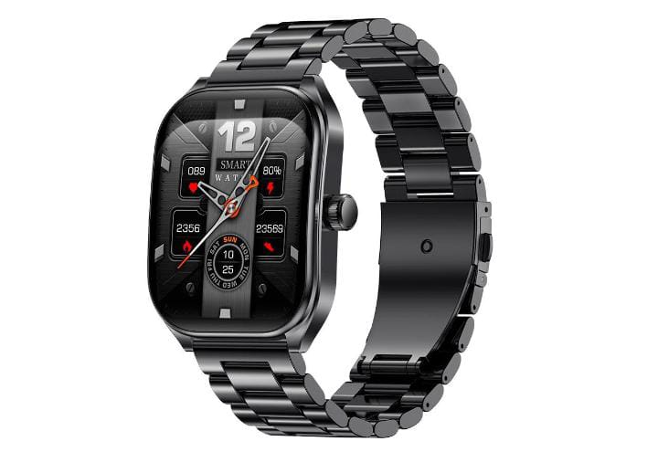SMARTWATCH BT5.3 CURVO MATALICO NEGRO