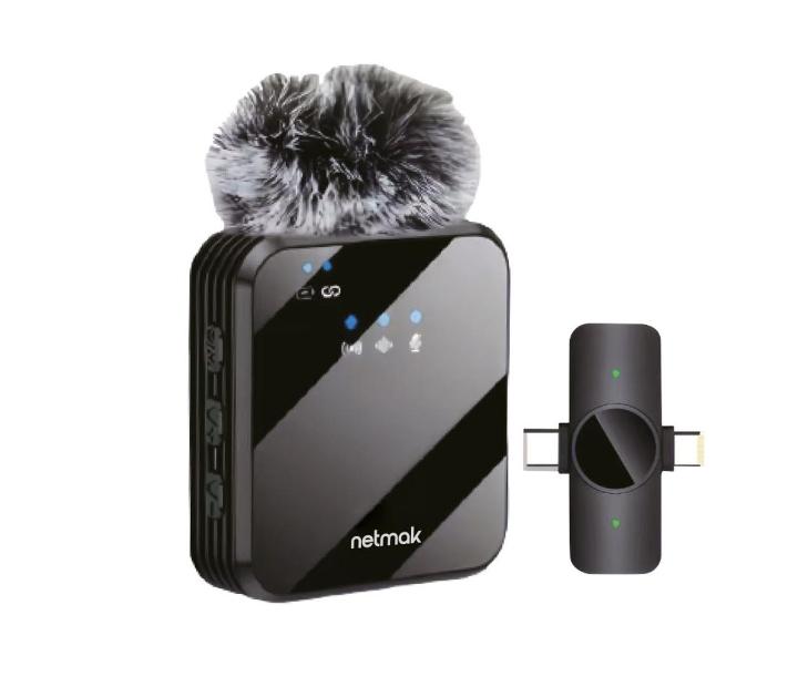 Microfono Inalambrico Corbatero Profesional- Filtro Anti viento -Receptor USB-C/Lightning